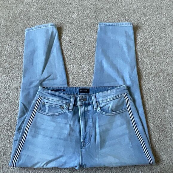 Talbots Women's Modern Ankle Light Wash Denim Jeans Tuxedo Stripe Stretch - 6 - Picture 1 of 11